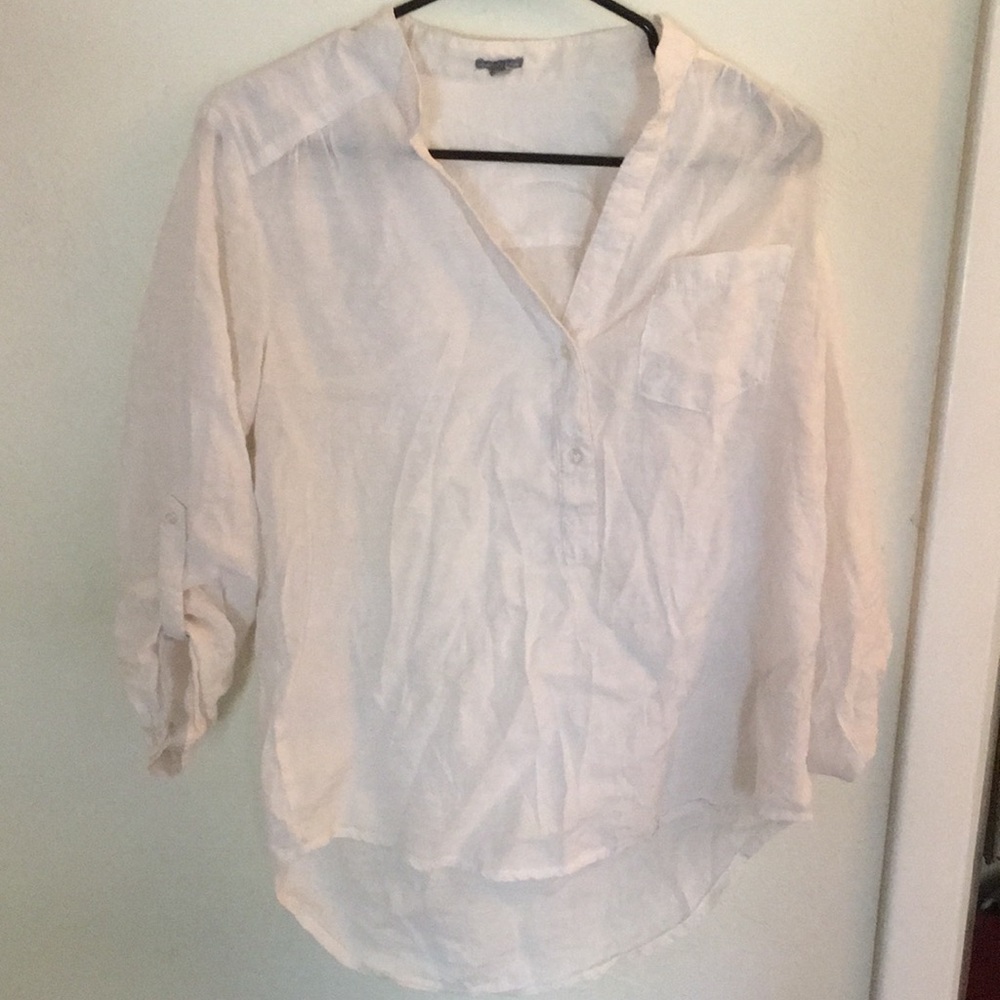 White, mid sleeve beach cover up. Worn once